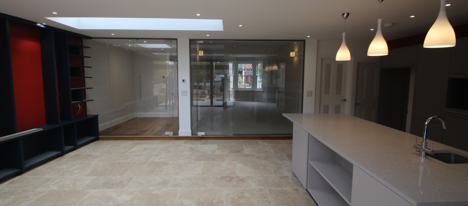 Large open plan single storey kitchen / dining rear extension, including complete renovation and modernisation of a semi-detached Victorian property in North Oxford